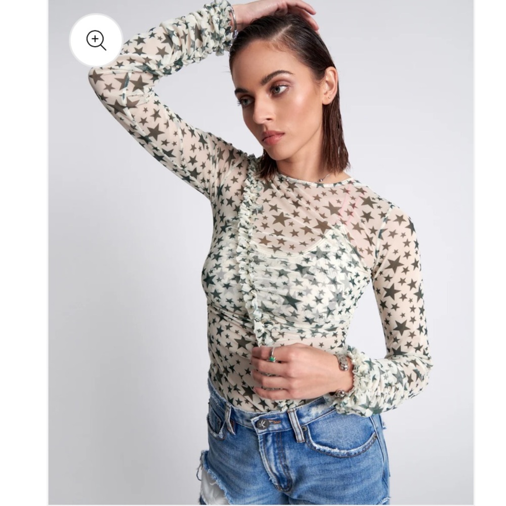 One Teaspoon Ruffle Mesh long sleeve XXS